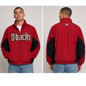 VTG Majestic Arizona Diamondbacks MLB Jacket Mens XL Full Zip Windbreaker
